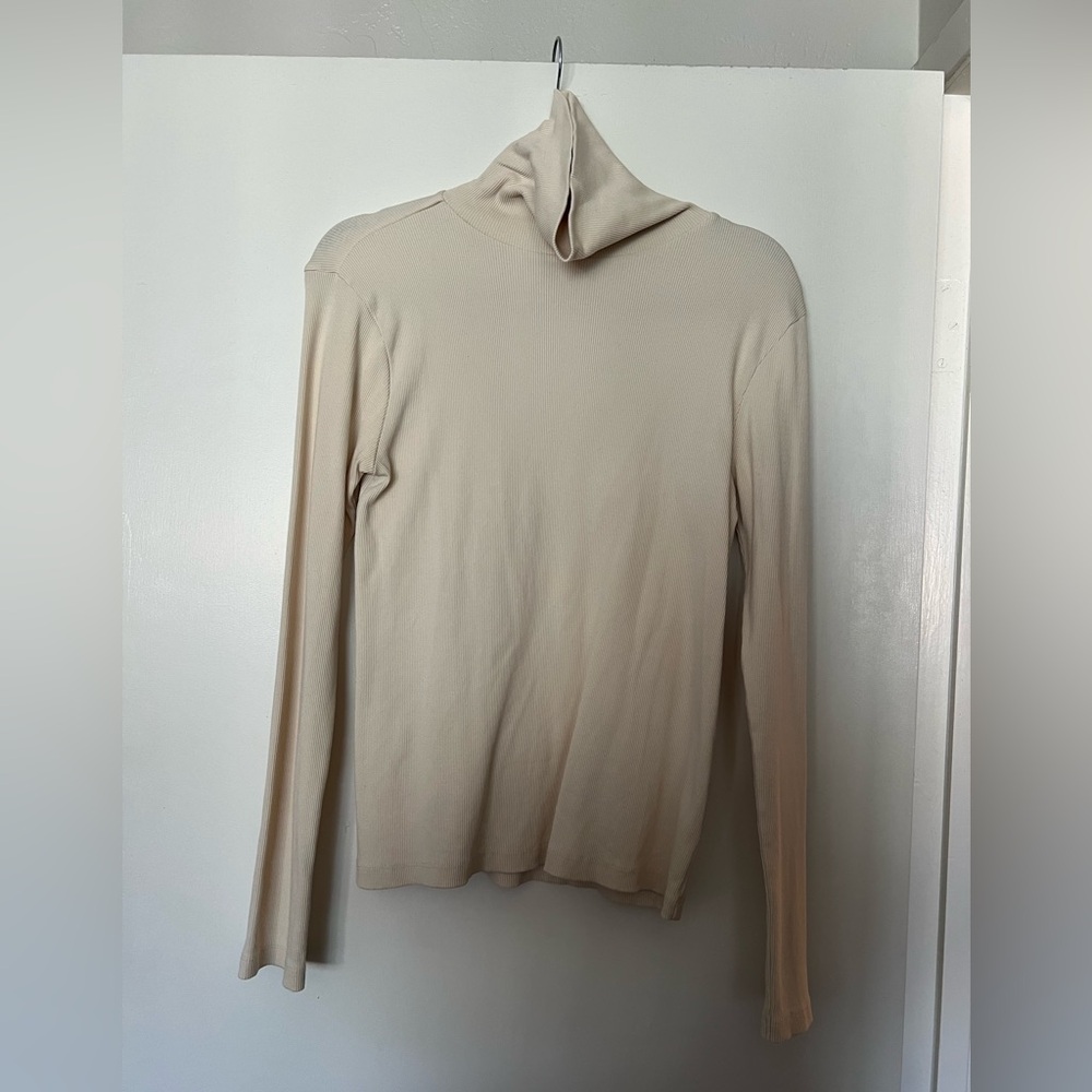Noble Long Sleeve Turtleneck Top in off white